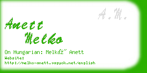 anett melko business card